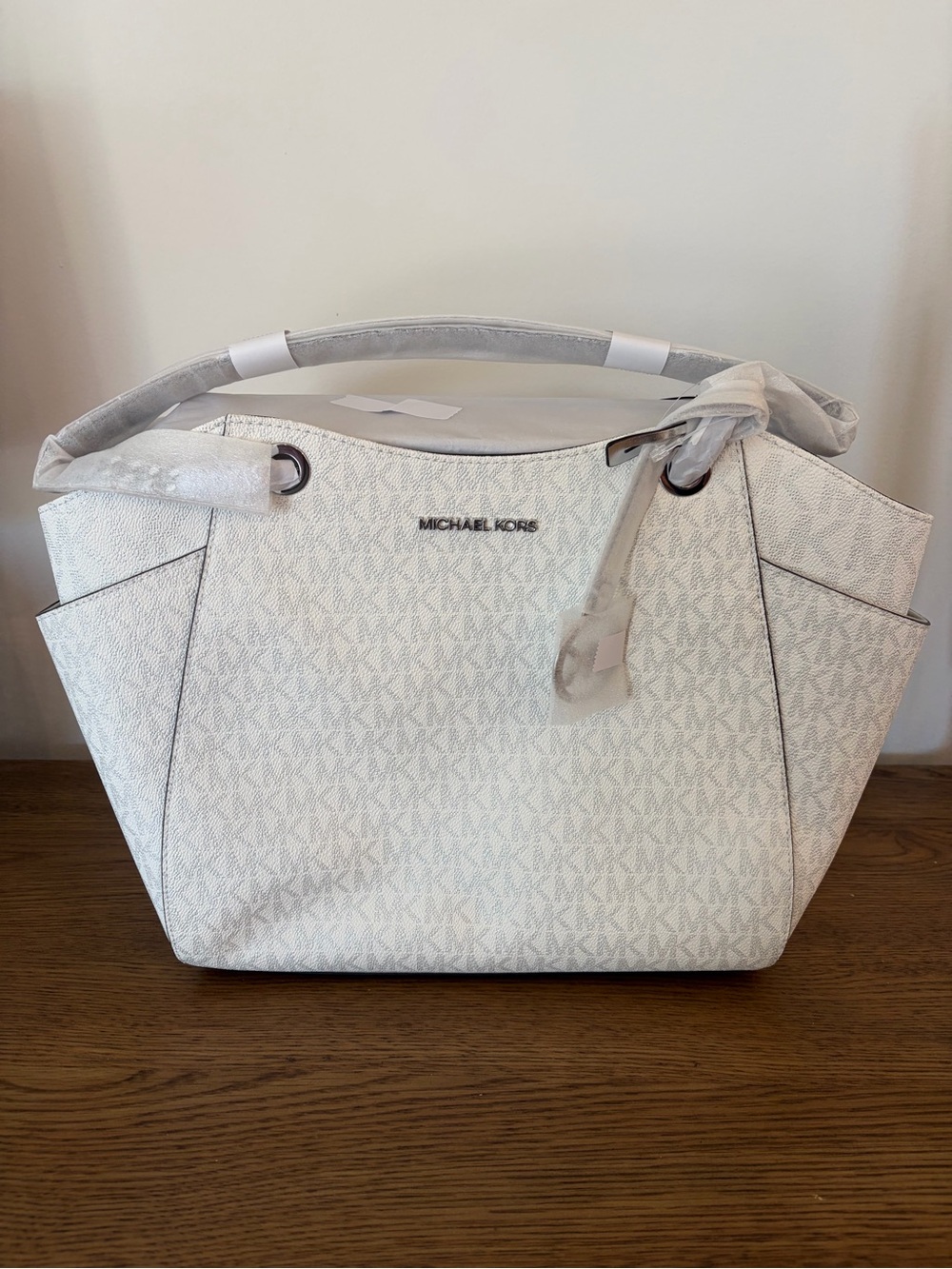Michael Kors White Signature Logo Tote